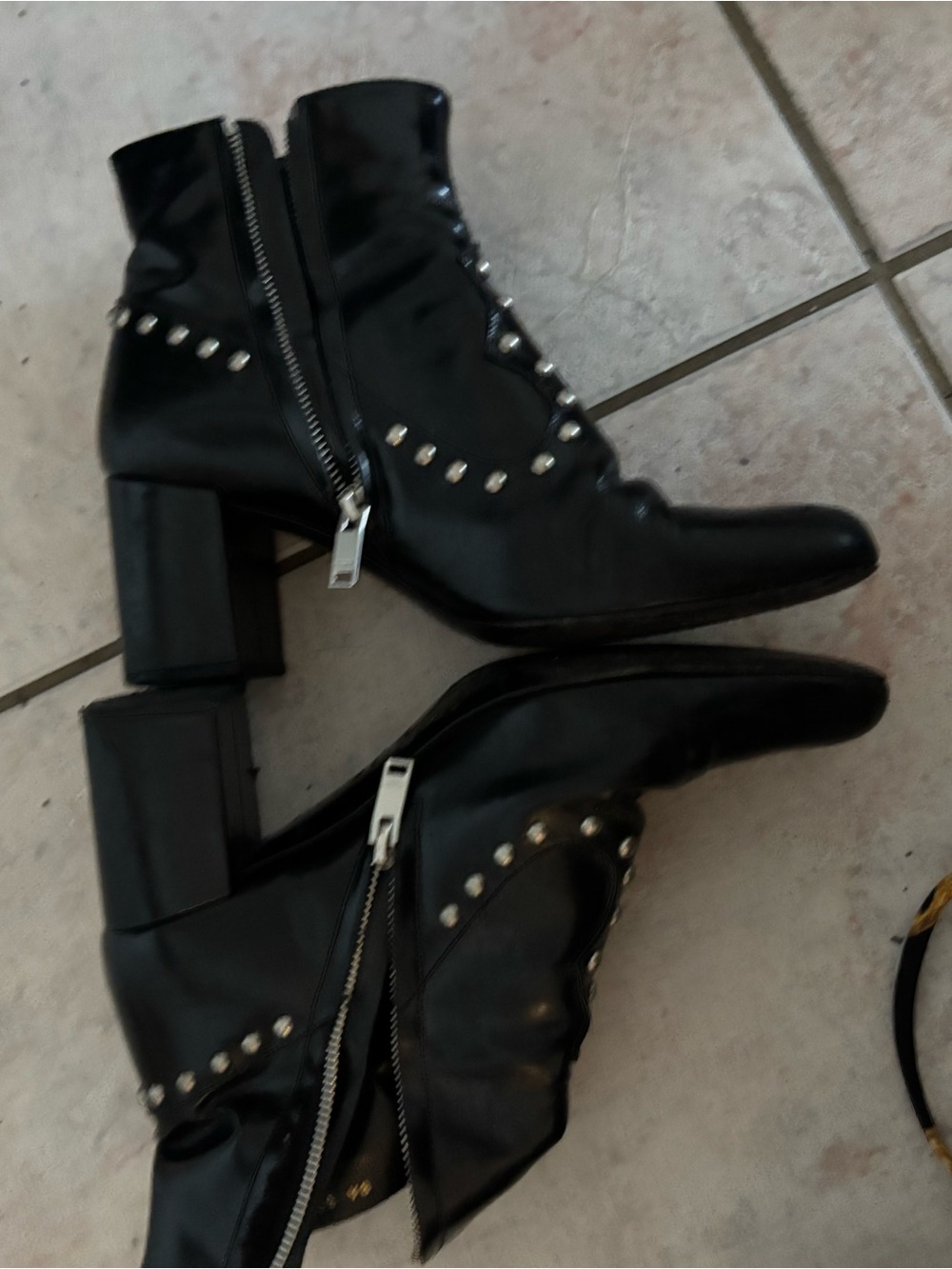 Saint Laurent dress shoes Lucas cowboy boots ysl Camperos stud ankle heels - Picture 5 of 8